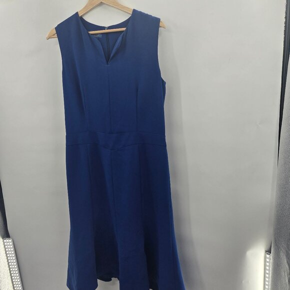 Pendelton Blue Midi Dress Fit and Flare Lined Midi Dress Size 8 - Picture 2 of 13